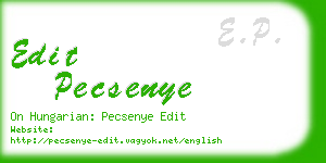 edit pecsenye business card